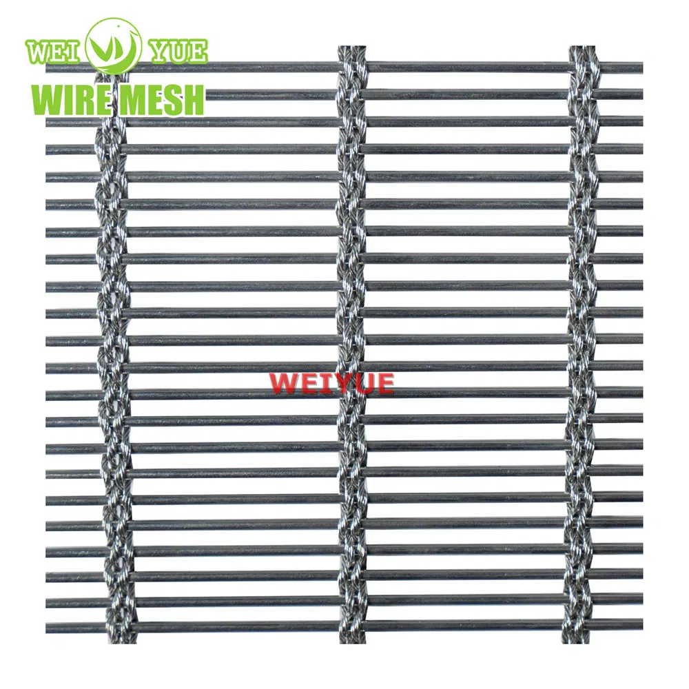 Aluminum Stainless Steel Woven Metal Decorative Crimped Wire Mesh for Building Exterior Wall Cladding Panel