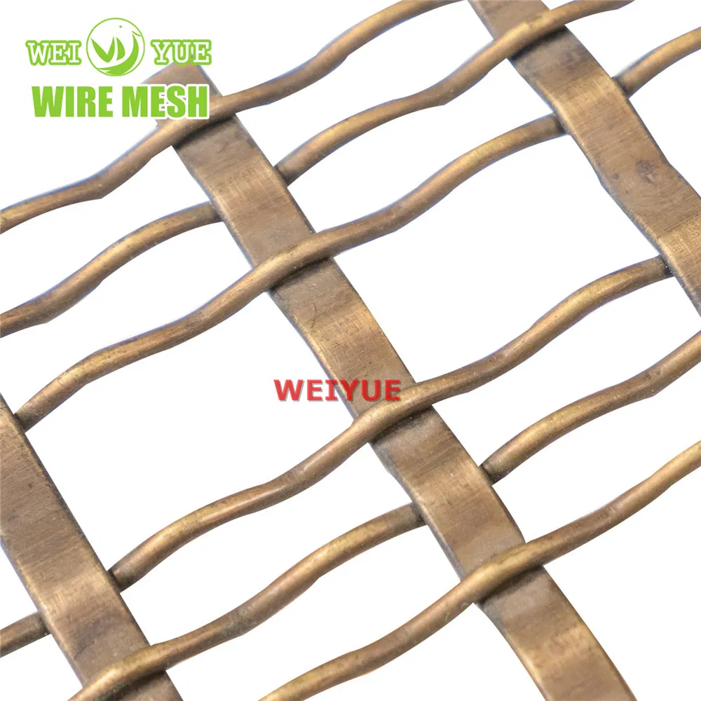 Brass Bronze Stainless Steel Woven Metal Decorative Crimped Wire Mesh
