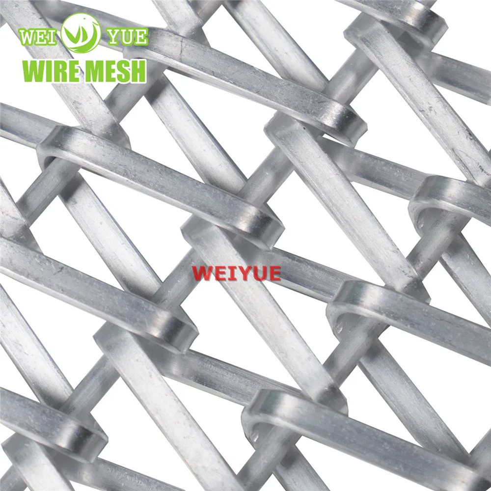 Aluminum Stainless Steel Woven Metal Decorative Crimped Wire Mesh for Building Exterior Wall Cladding Panel