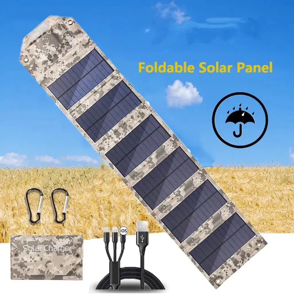 15W 5V Solar Panel Folding Pack Camouflage 5V USB Camping PV Panel Charging Portable Solar Panel Portable Solar Charging Kit