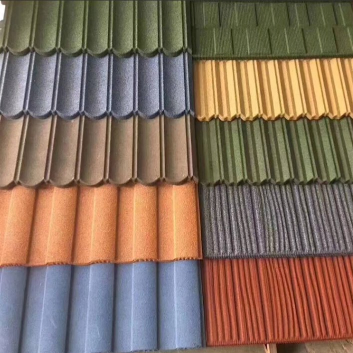 Roofing Materials Lightweight Sheet Stone Coated Metal Solar Roof Steel Tiles