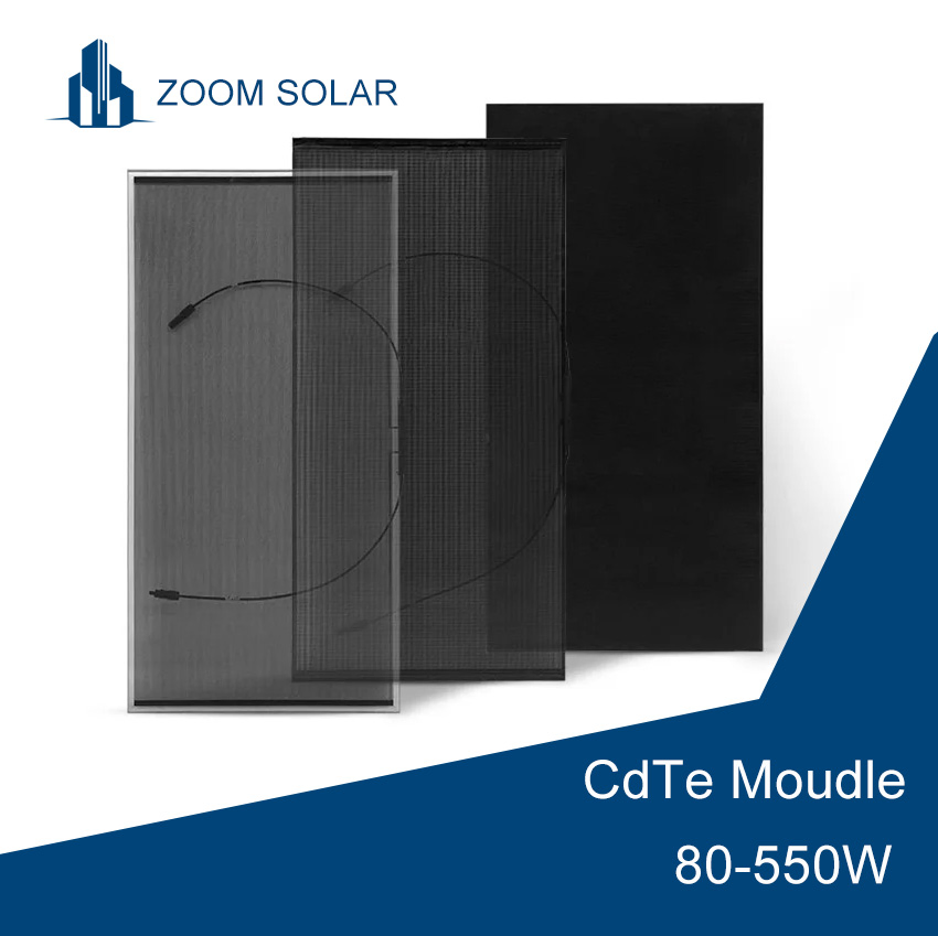 Zoom Solar Customized Laminated Tempered Glass Waterproof Strip for Cdte Car Shelters, Customized Back Frame, BIPV Power-Generating Glass
