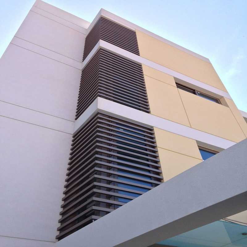 Solar Shading Aluminum Grille Curtain Wall Energy Efficiency Curtain Wall