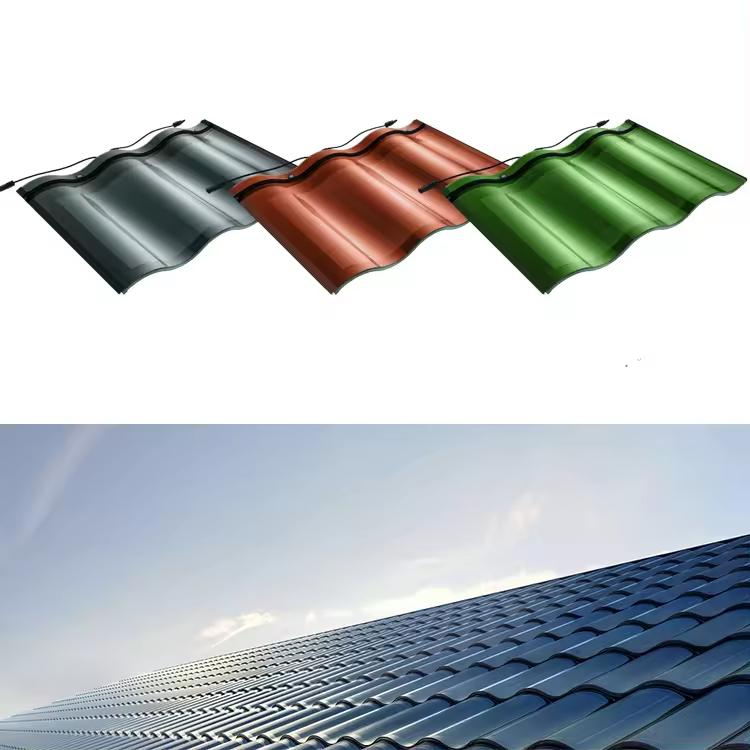 Lightweight Solar Panel Roof Sheet Stone Chips Coated Roof Impact Stone Coated Metal Tile German Japanese Roof Tile
