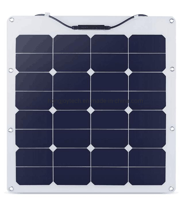 High Efficiency Monocrystalline Silicon and ETFE Materials Extremely Flexible Bending Solar Panel, Curved PV Module for Coach Roof, RV, Boat, Cabin, Tent, Motor