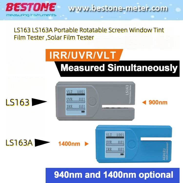 Ls163 Ls163A Portable Rotatable Screen Window Tint Film Tester Glass Car Window Tint Meter Solar Film Tester