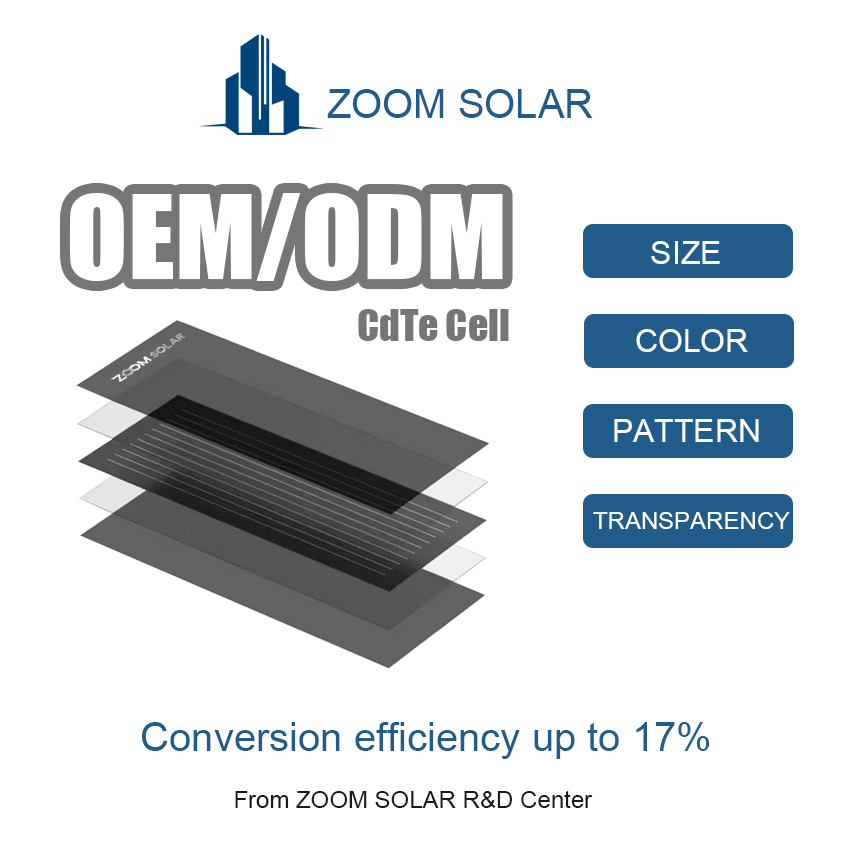 Black Cdte Power Generation Laminated Glass for Home Outdoor Guardrail BIPV Balustrade Solar System