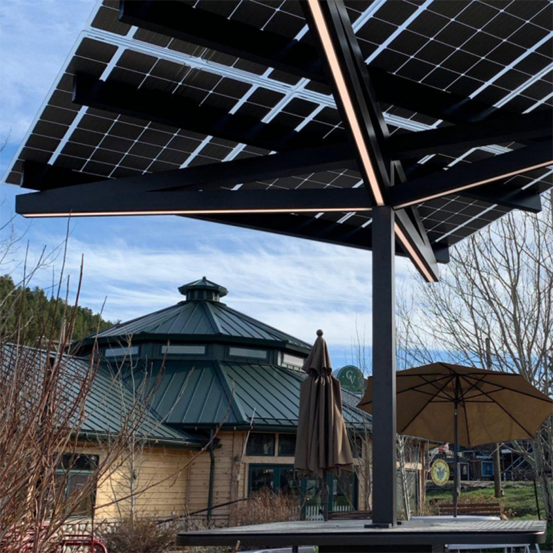 BIPV Glass Canopy for Parking Lots with BIPV Facade System