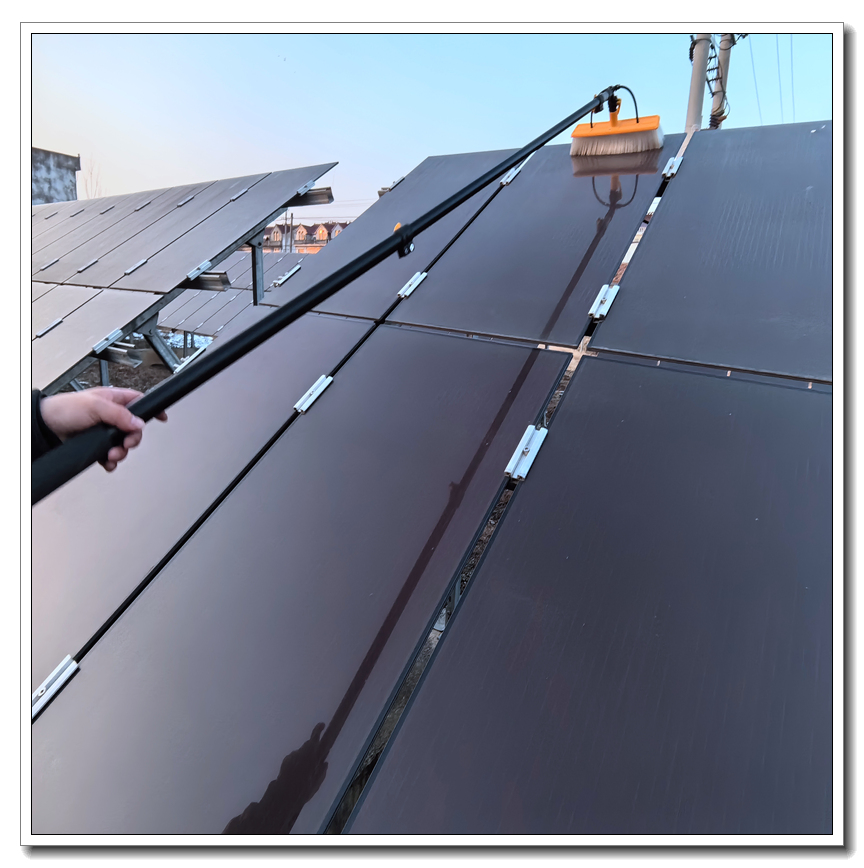 Solar Panel Cleaning Brush Kit for Removal of Dust Smudges and Debris