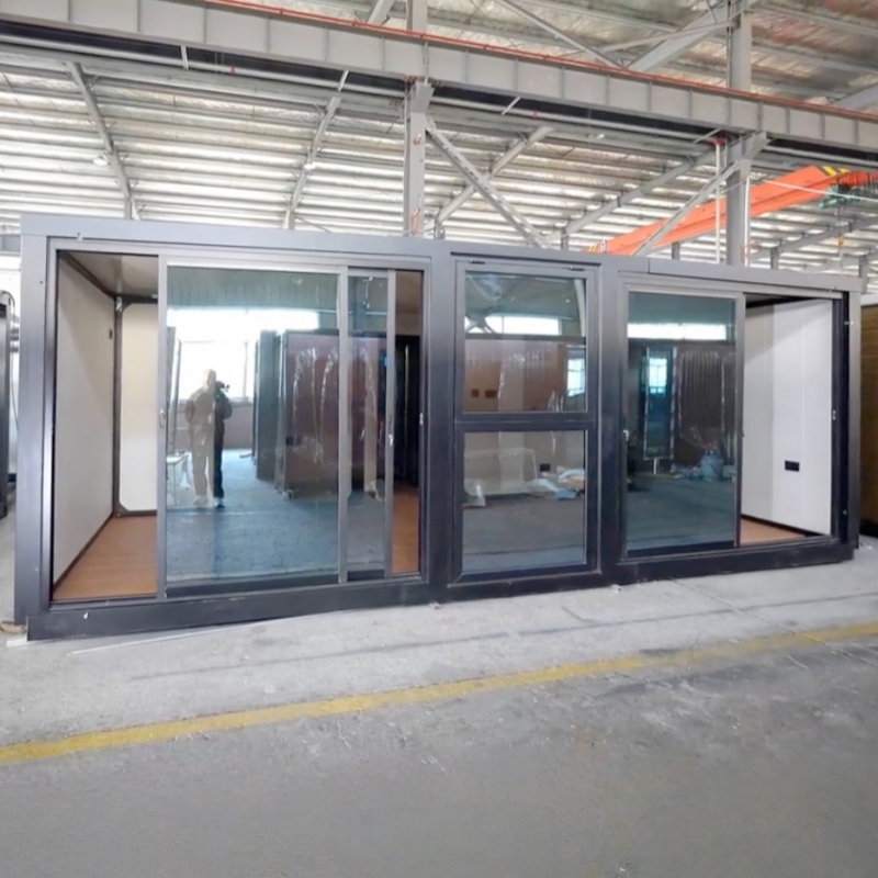 Wholesale 20FT Fast Assembly Flat Roof Foldable Expandable Container House with Glass Curtain Wall for Glamping Resort Supplier, Factory