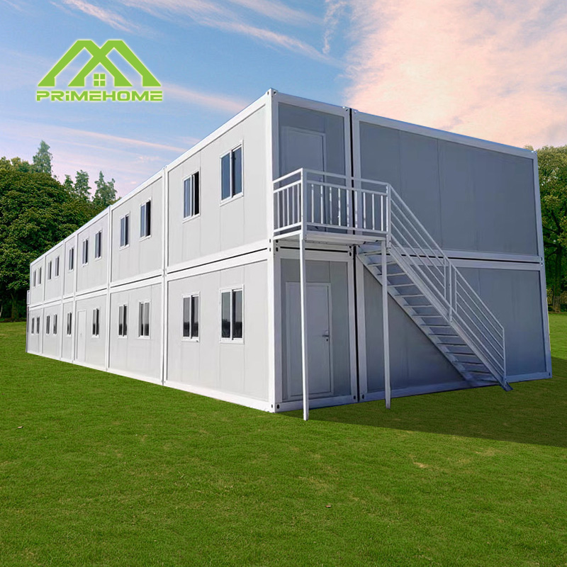Two-story container office with solar energy