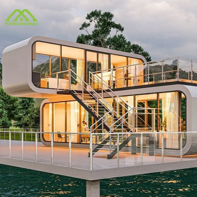 Custom 40-foot prefabricated modular Airbnb Apple Cabin from a Chinese factory Suitable for hotel living rooms and home use Factory, Factories