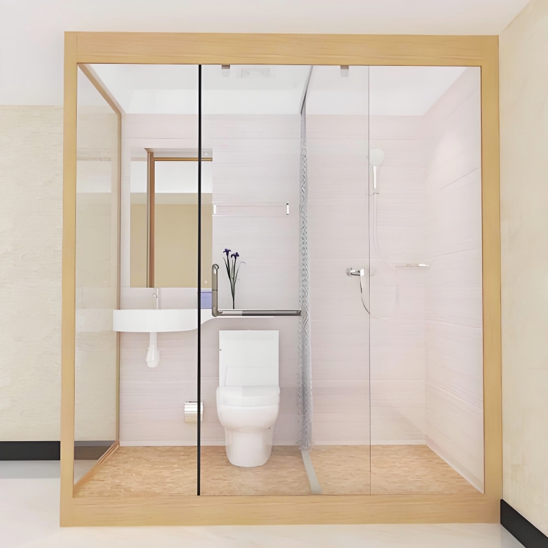 High-Quality Factory Pre-finished Customized Prefab Restroom With Shower Indoor Glass Wall Bathroom Manufacturer, Factory