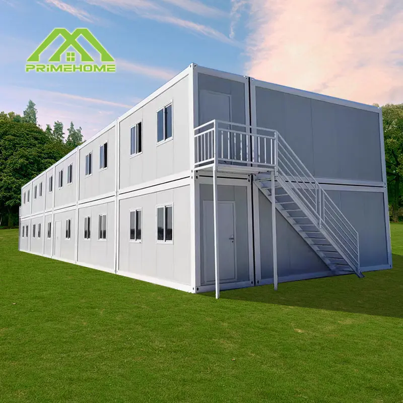 Custom Two-story modularized flat steel container houses, prefabricated house office building with solar energy system Manufacturer, Supplier