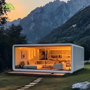 Custom 40-foot prefabricated modular Airbnb Apple Cabin