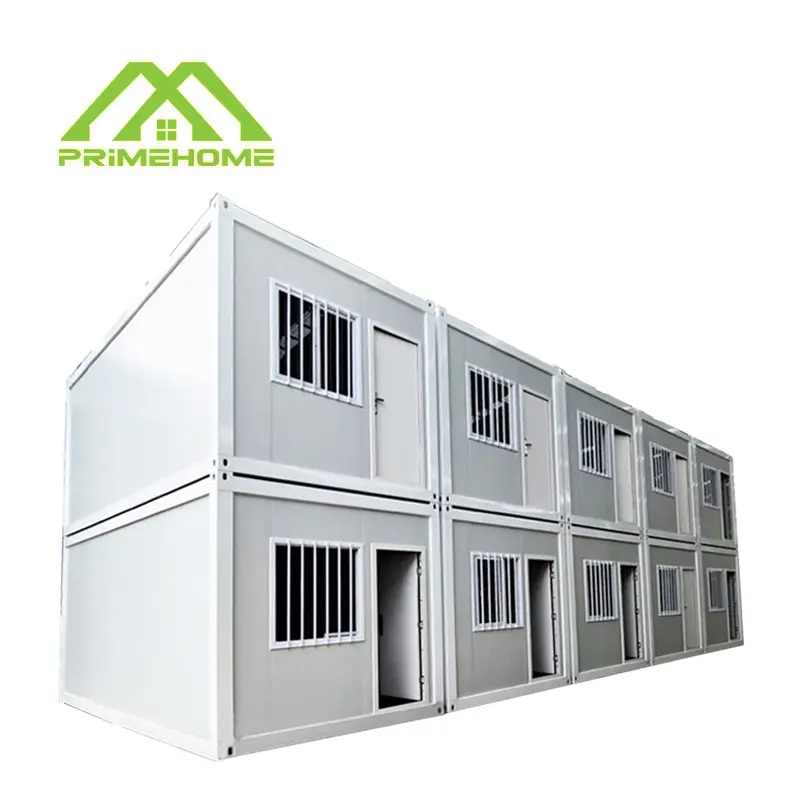 Custom Two-story modularized flat steel container houses, prefabricated house office building with solar energy system Manufacturer, Supplier