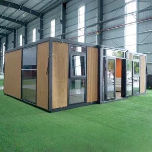 China Modern Wooden Grille Design Prefab Home