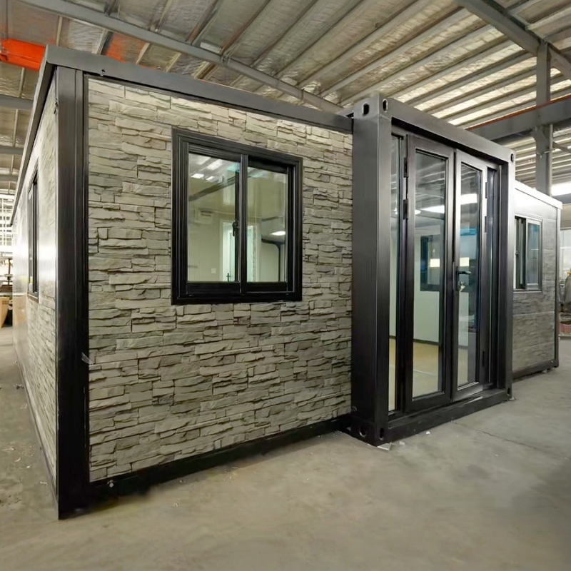 Wholesale 20FT Expandable Container House Prefab Villa with Unique Stone Pattern Exterior Panels for Accessory Dwelling Unit Manufacturers, Suppliers