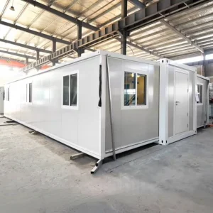 High-Quality Cost Effective 40FT White Prefabricated Expandable Container House 5 Bedrooms Modular Staff Worker Dormitory