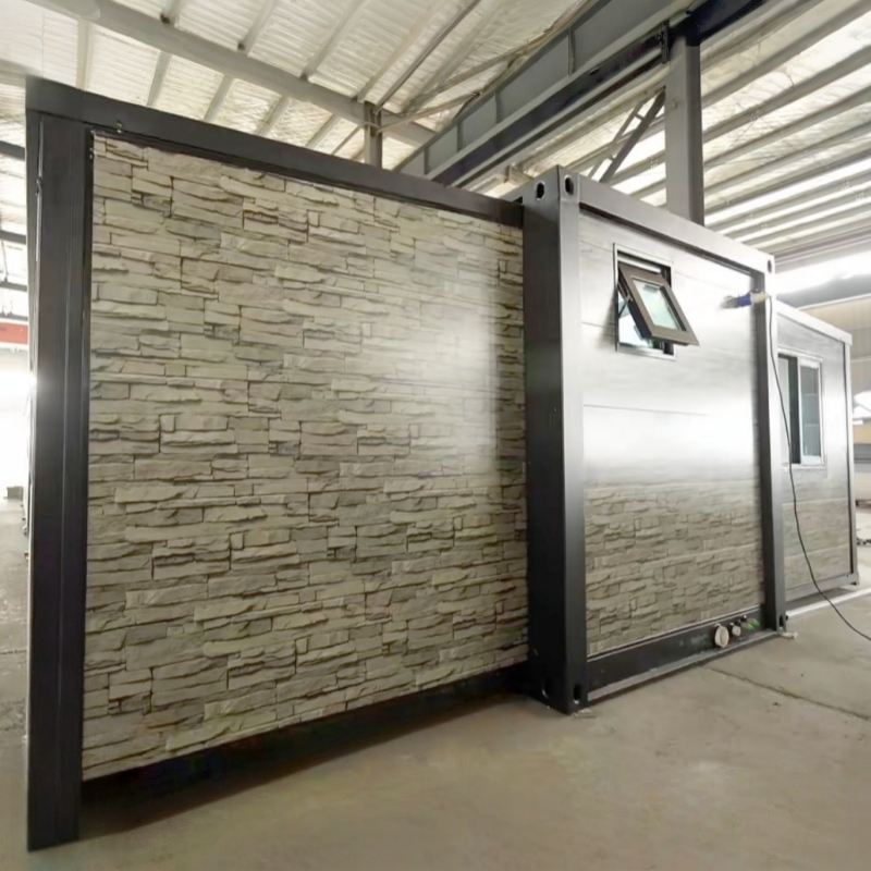 Wholesale 20FT Expandable Container House Prefab Villa with Unique Stone Pattern Exterior Panels for Accessory Dwelling Unit Manufacturers, Suppliers