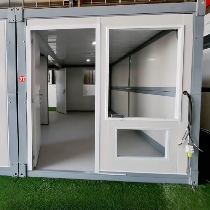 China Twin Spliced Foldable Container House Combined Modular Fold Out Container House for Staff Dormitory and Residence Manufacturer, Factory