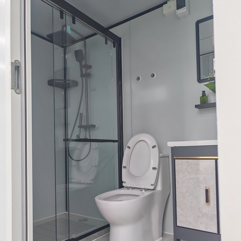 Wholesale Movable Reusable Prefab Dry Wet Separation Shower Bathroom Modular Portable Restroom With Glass Partition Manufacturer, Factory