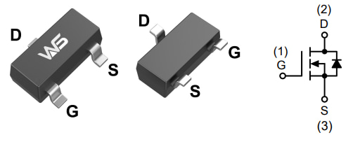 WST2N7002 layout and package parameters representation