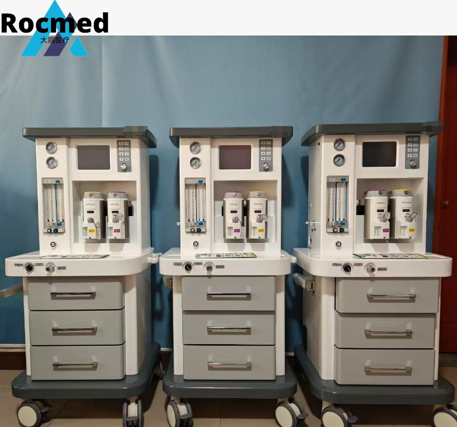 Dispositivo de estación de trabajo de anestesia de hospital médico quirúrgico de UCI con pantalla LCD TFT a color de 8 pulgadas y vaporizadores de halotano, isoflurano, sevoflurano y monitor