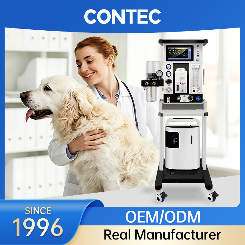 Sistema de Anestesia Respiratoria Veterinaria Compacto Contec con 4 Modos de Ventilación (PCV/VCV/PS/SIMV-PC)