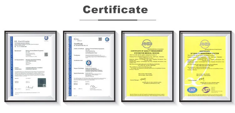 Certificaciones del sistema de anestesia