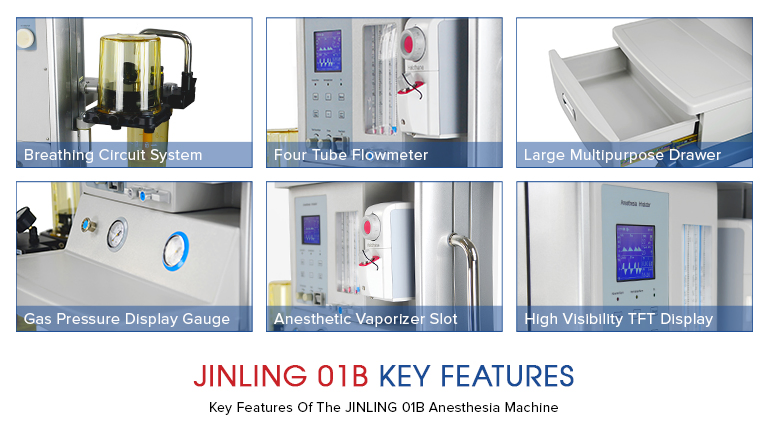 Instrumentos de Cirugía General de Alta Venta Jinling-01b Máquina de Anestesia Estándar