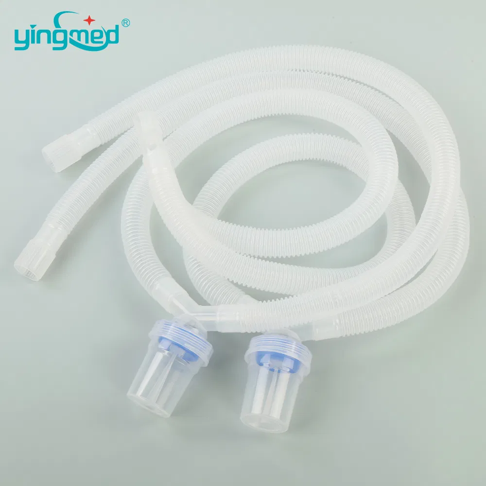 Circuito de respiración desechable de alta flujo para anestesia CE ISO con o sin dos trampas de agua