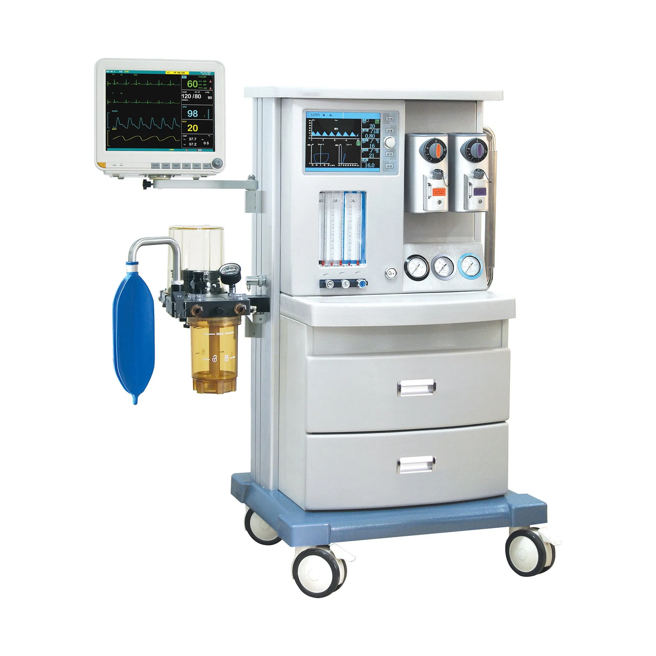 Mejor calidad máquina de anestesia equipo médico hospitalario sistema de anestesia para humanos