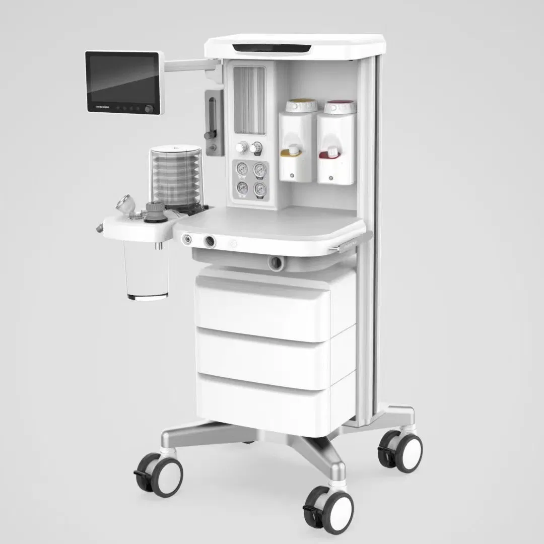 Equipo Médico 10.2 Pantalla Táctil Portátil de Cirugía en UCI Máquina de Anestesia con 2 Vaporizadores para Sala de Operaciones