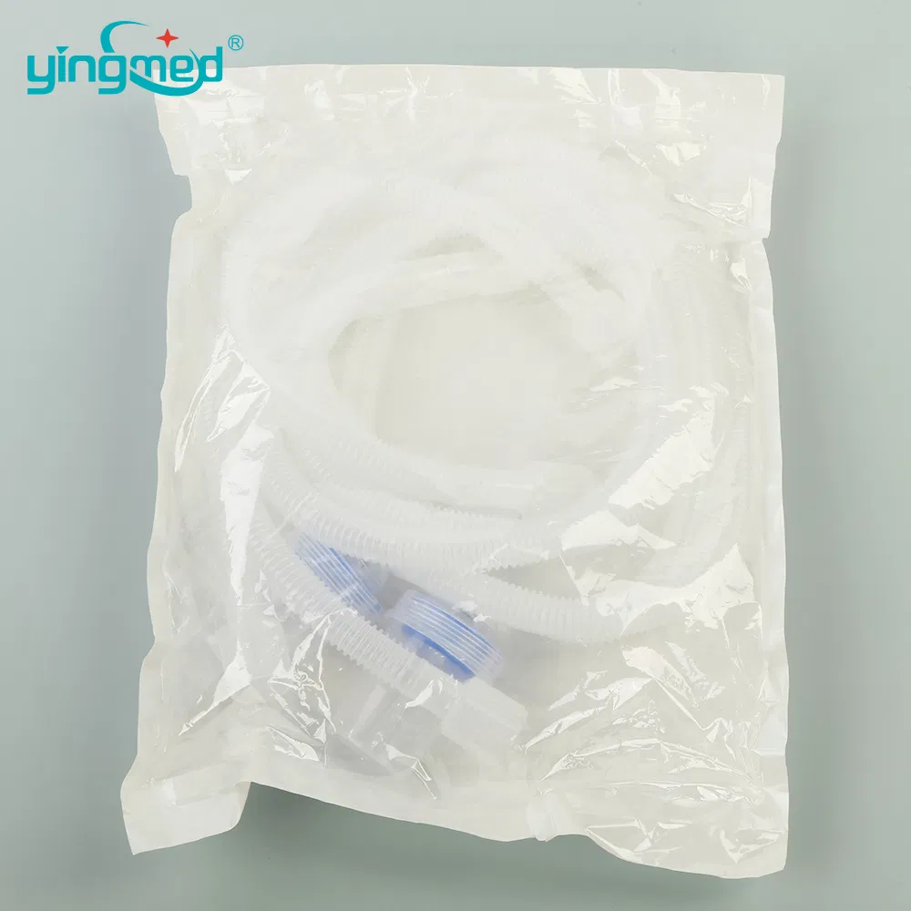 Circuito de respiración desechable de alta flujo para anestesia CE ISO con o sin dos trampas de agua