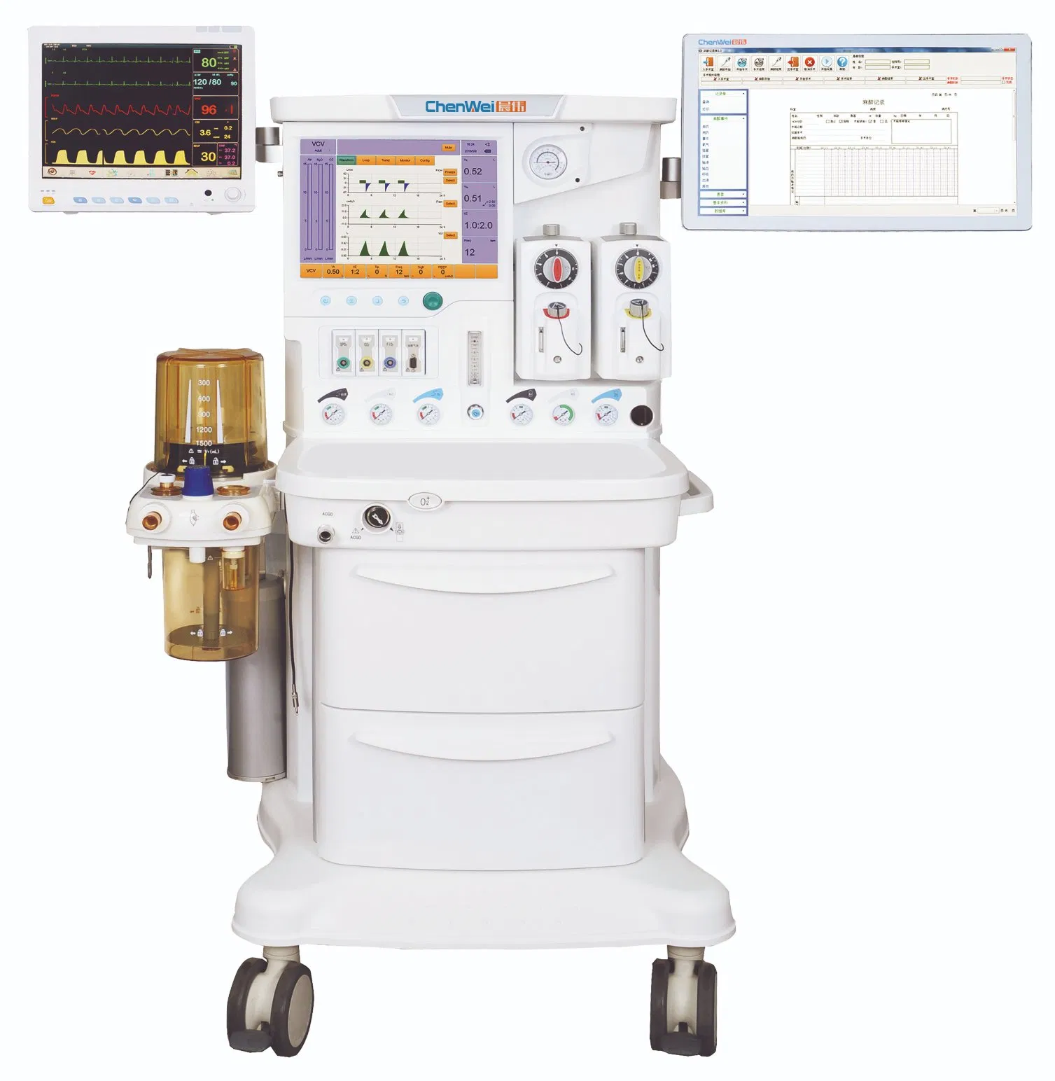 Máquina de Anestesia Avanzada de UCI Digital Chenwei con Ventilador Cwm-303