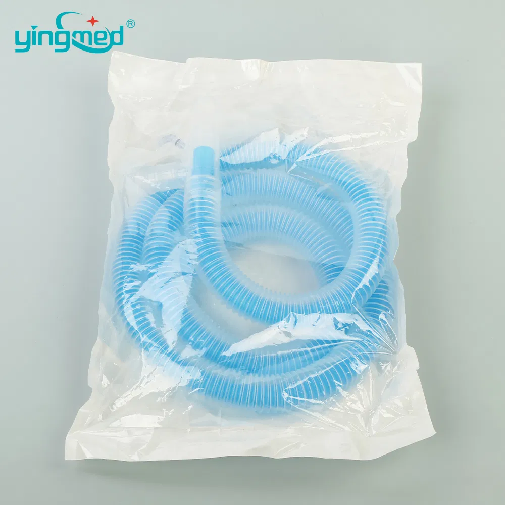 Circuito de respiración desechable de alta flujo para anestesia CE ISO con o sin dos trampas de agua