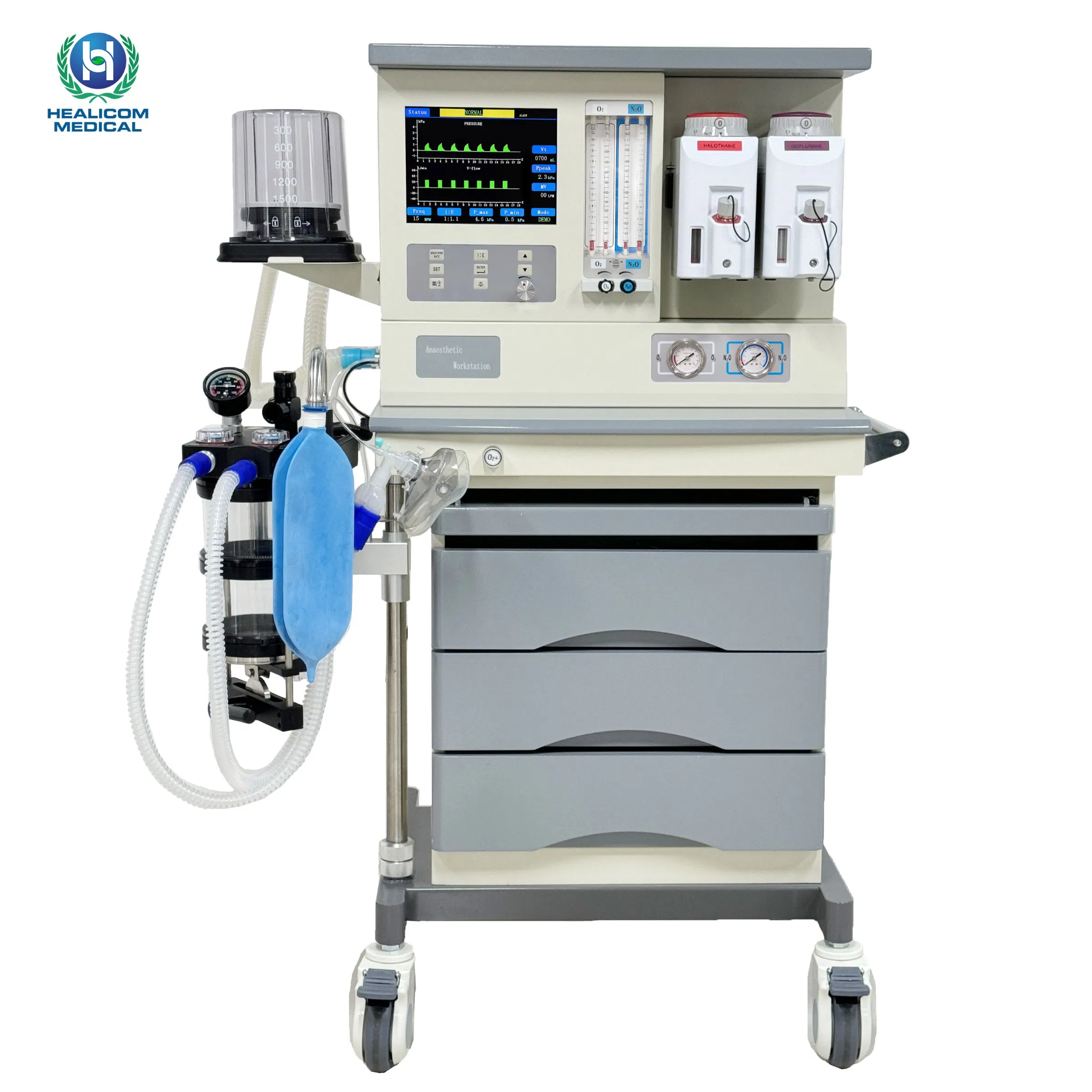 Máquina de Anestesia Móvil Volumen Tidal Anestesiología Clínica Hospitalaria