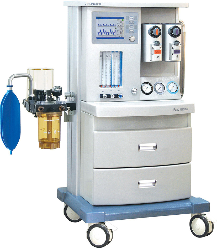 Jinling-850 Estación de trabajo de anestesia multifuncional con ventilador y monitor de paciente AMD