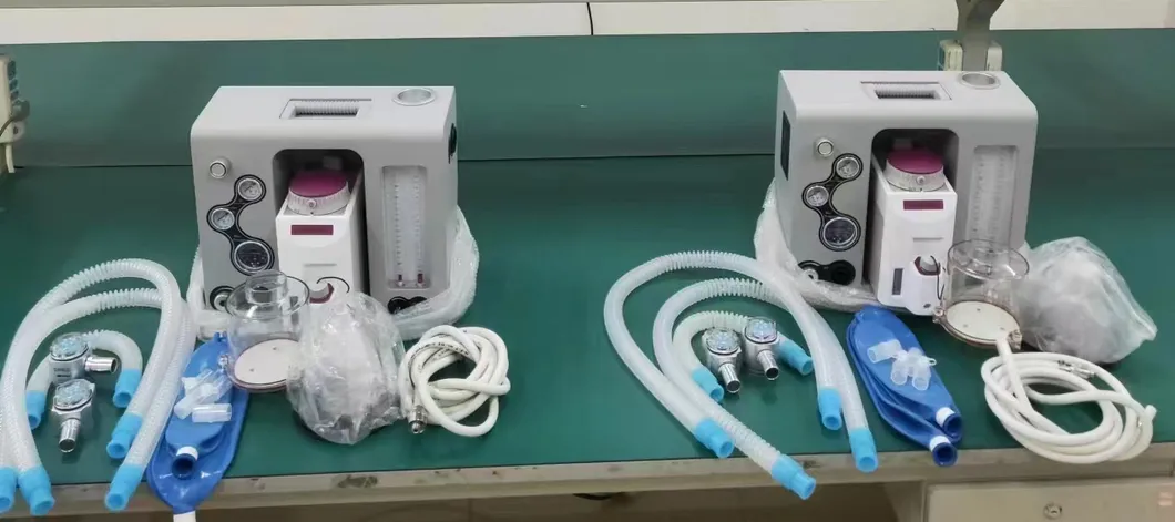 Detalle del equipo de anestesia veterinaria