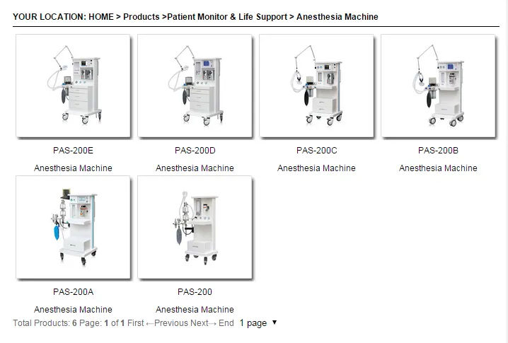 Máquina de ventilación para anestesia en adultos y pediátricos