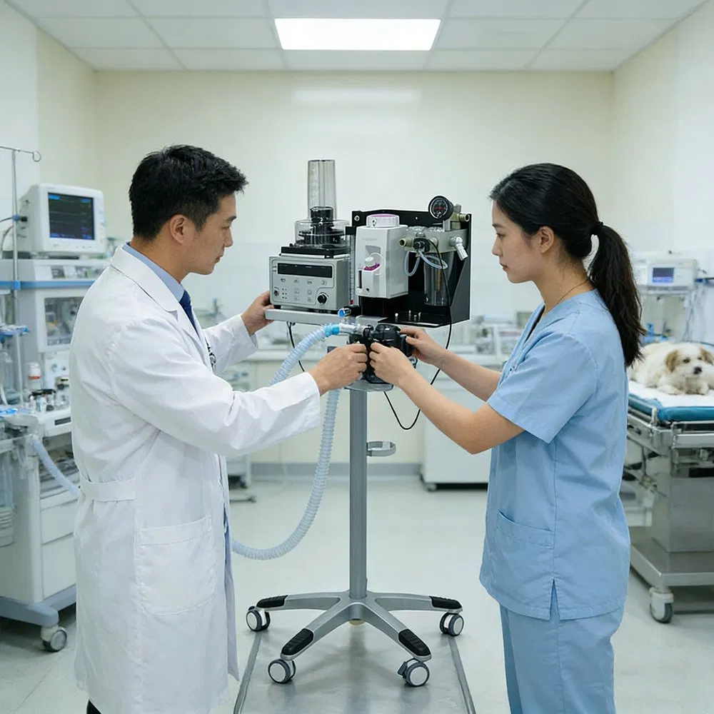 Máquina de anestesia eléctrica portátil a precio competitivo, equipo médico de diagnóstico veterinario para hospitales