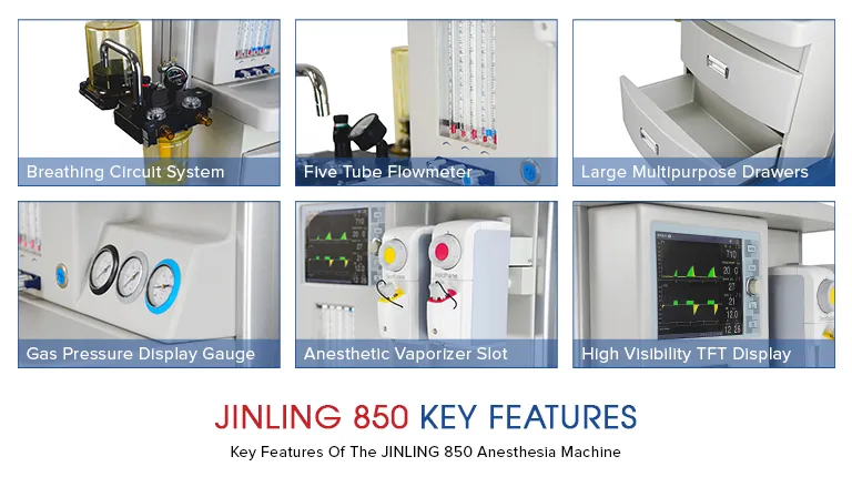 Certificado CE/ISO Máquina de Anestesia Médica de Alta Calidad Jinling 850 Estación de Trabajo de Anestesia