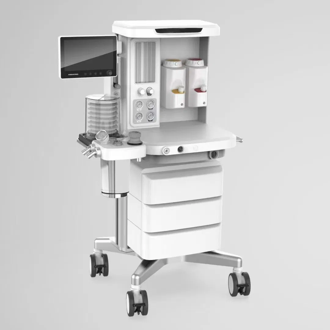 Equipo Médico 10.2 Pantalla Táctil Portátil de Cirugía en UCI Máquina de Anestesia con 2 Vaporizadores para Sala de Operaciones