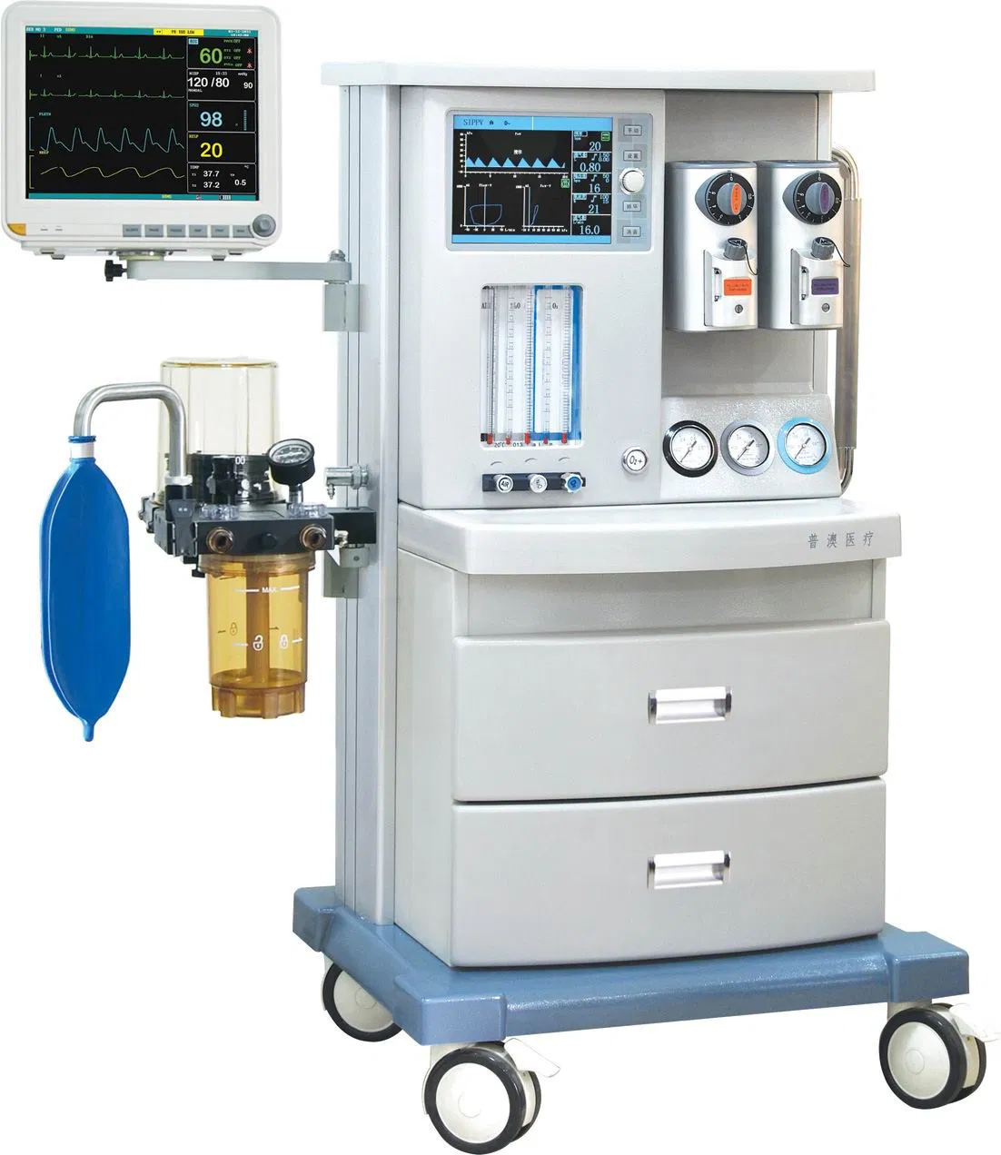 Máquina de Anestesia Aprobada por la CE Puaomed Jinling 850 Estación de Trabajo de Anestesia Médica con Ventilador