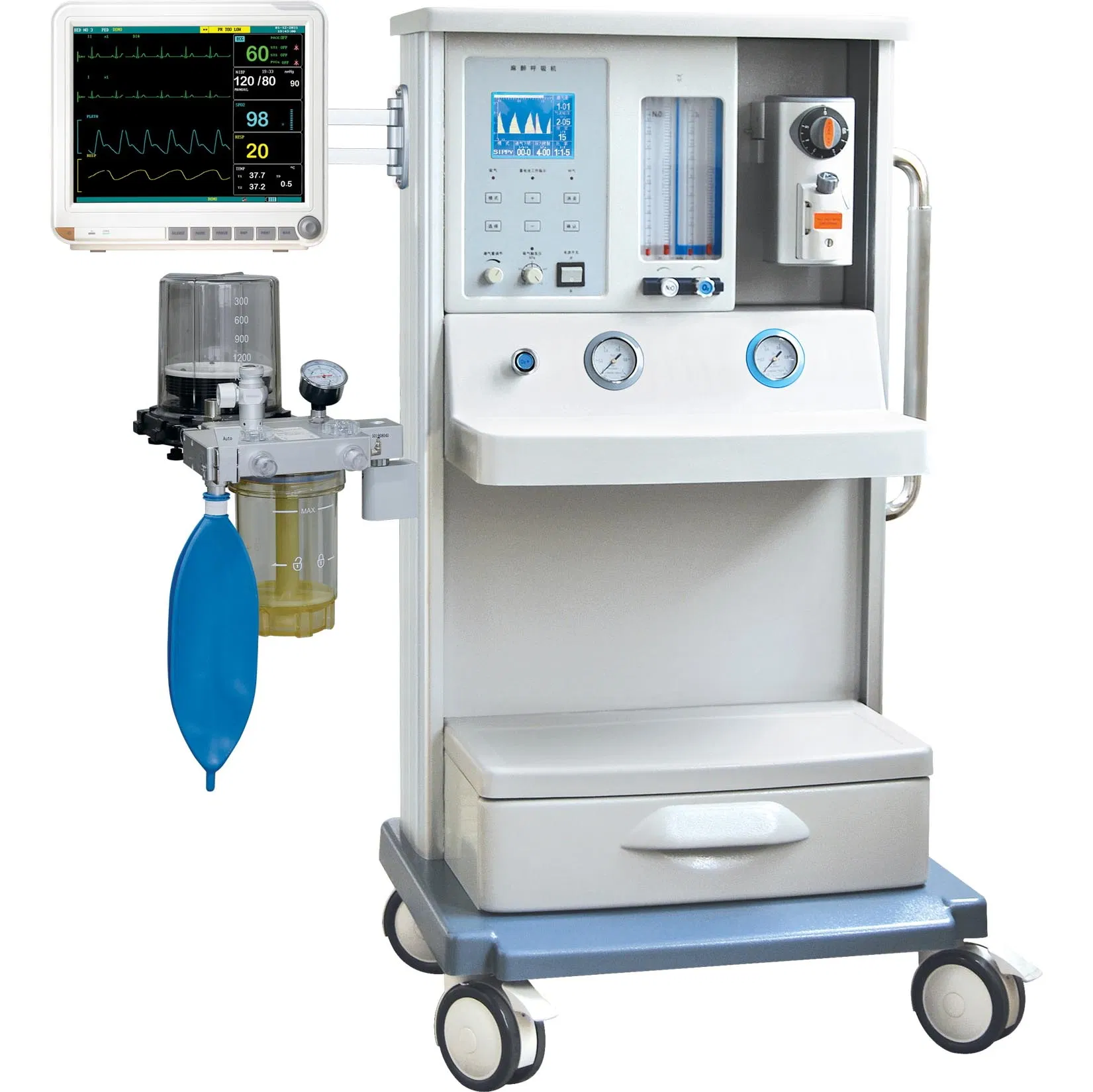 Equipos Médicos Puao Fabricación UCI Hospital Jinling 01b Máquina de Anestesia Quirúrgica Médica