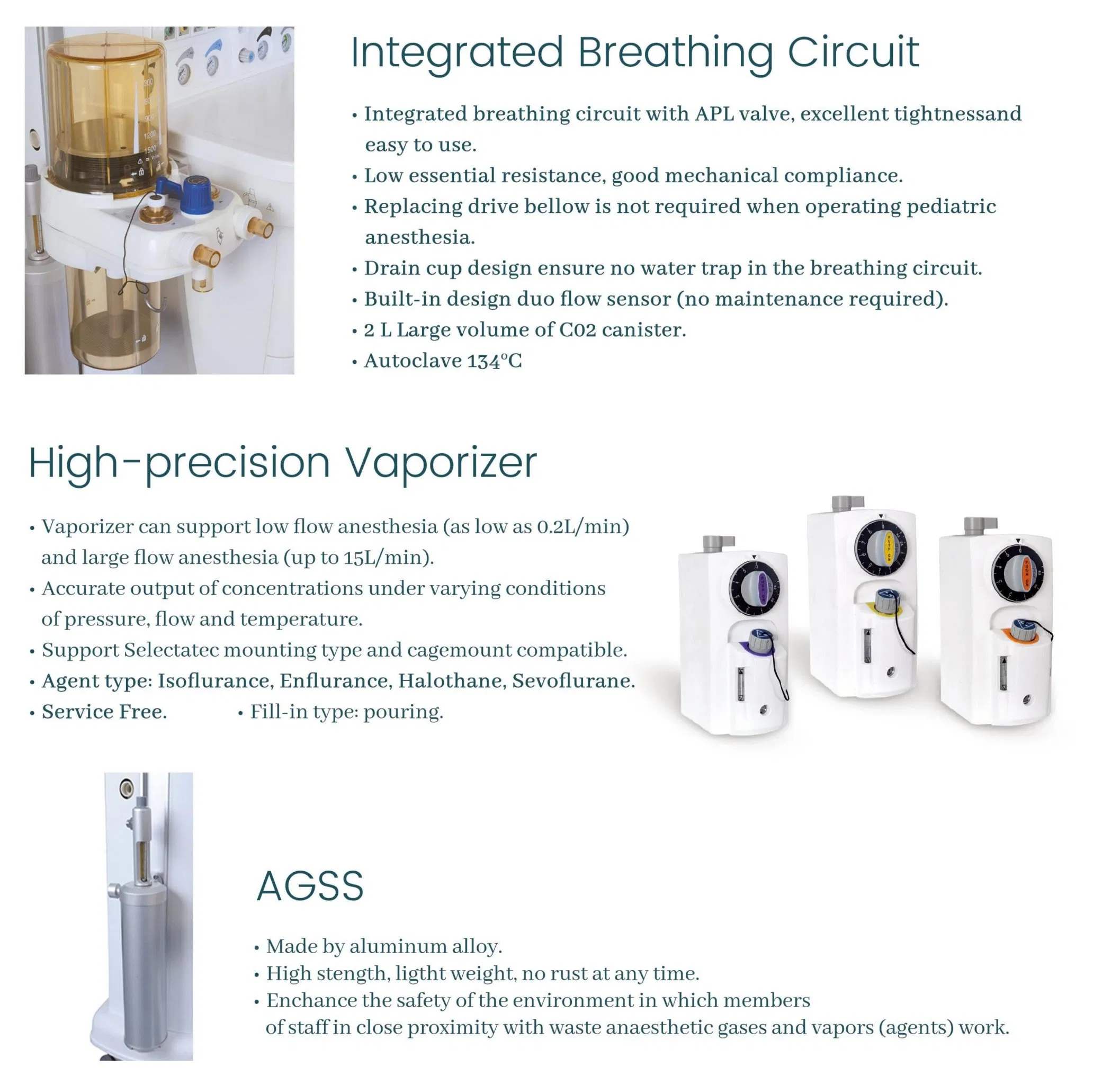Máquina de Anestesia Avanzada de UCI Digital Chenwei con Ventilador Cwm-303