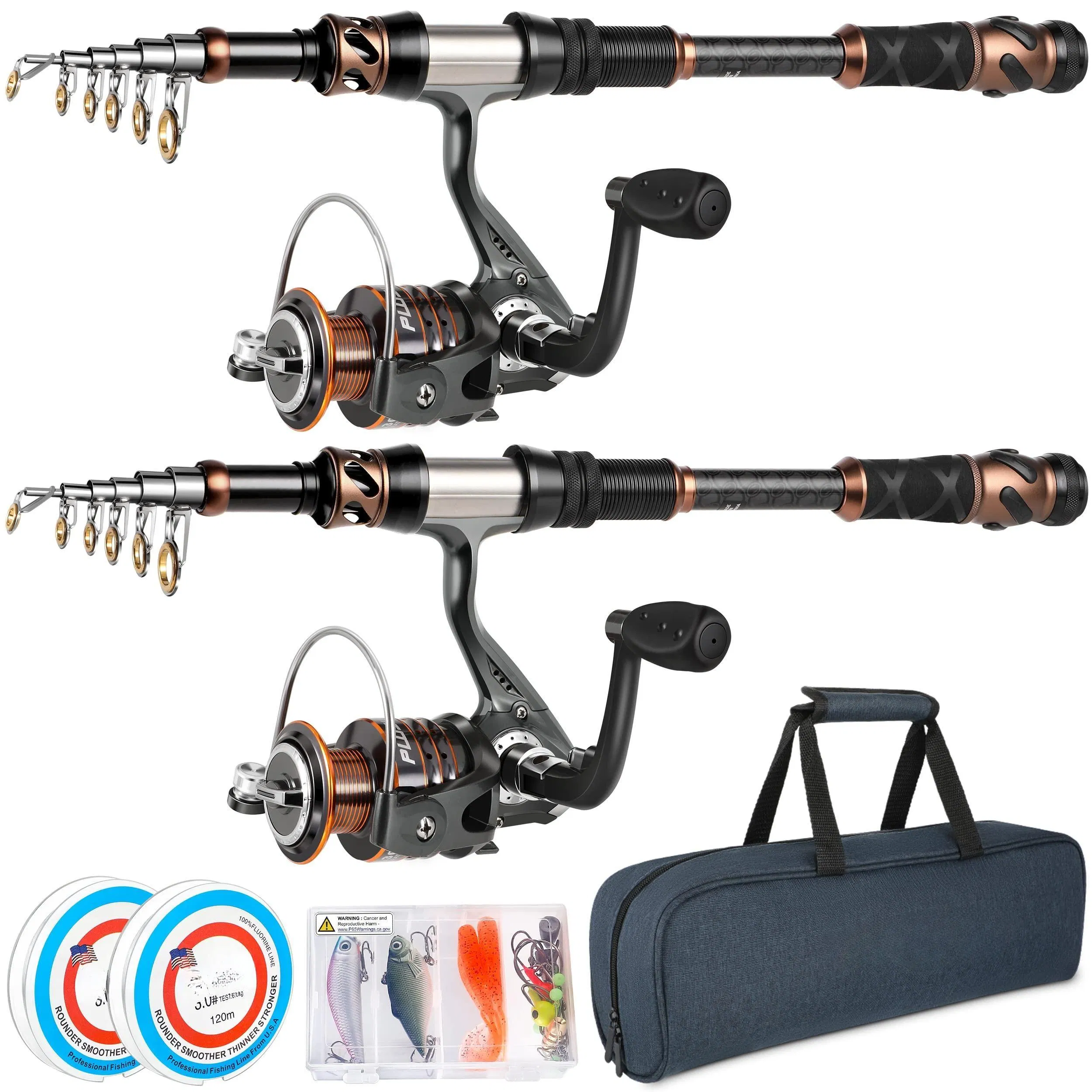 Carbon Fiber Telescopic Shielded Bearings Stainless Steel Spinning Fishing Rod