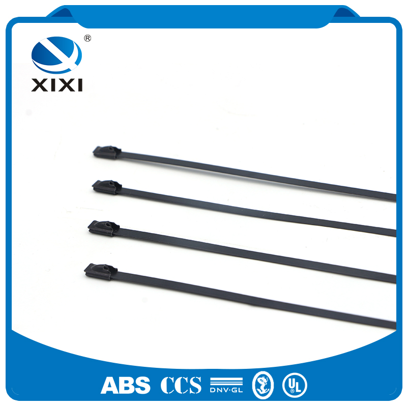 Stainless Steel Cable Tie--Durable Black Cable Tie Strips with Black Buckle