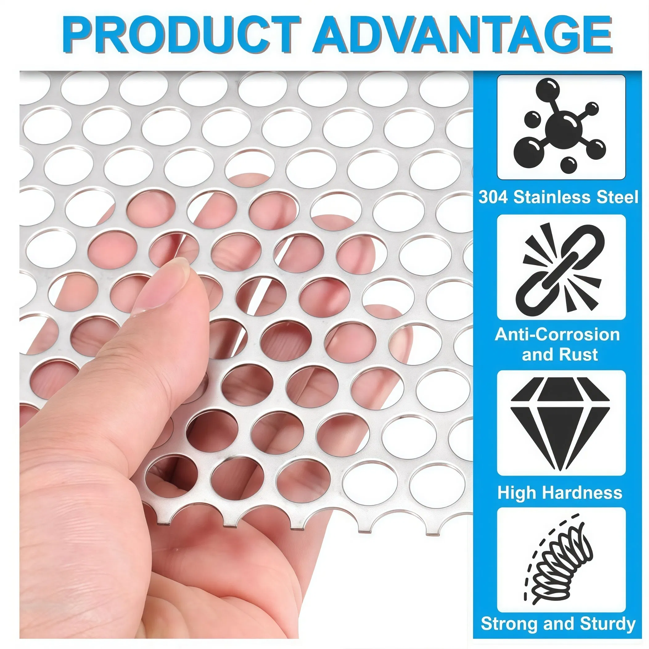 Ss Perforated Stainless Steel Hole 1X1 2.5mm Plate Perforated Stainless Steel Sheet